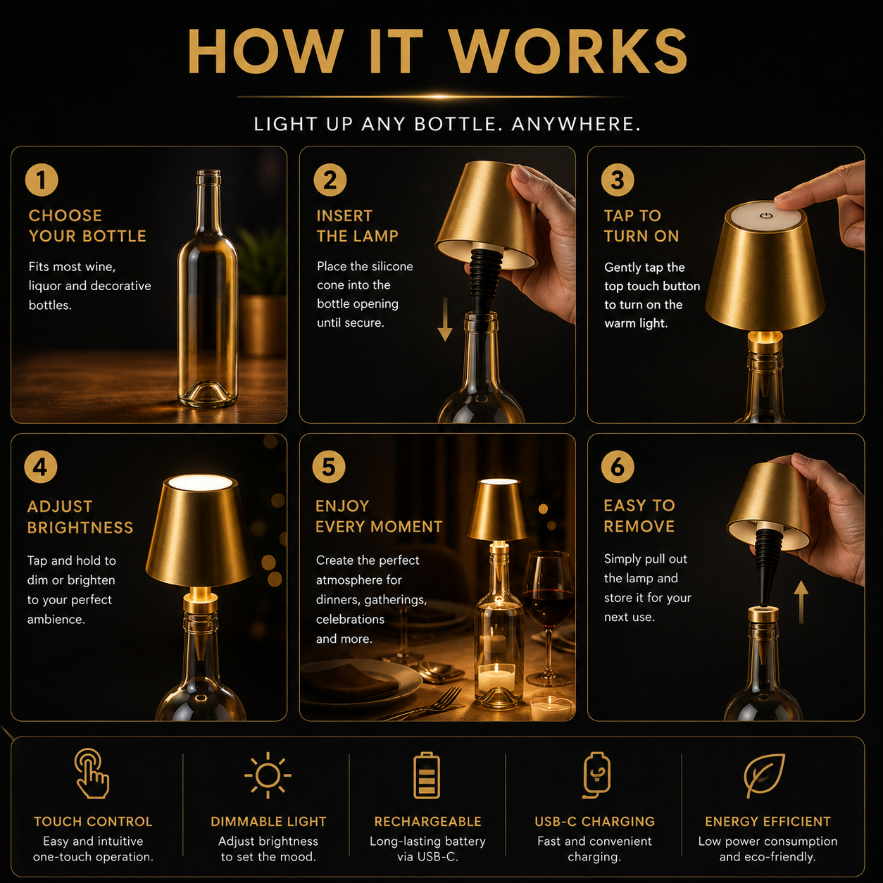 Luminora™ Wireless Bottle Lamp